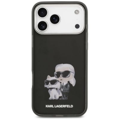 3. Etui Karl Lagerfeld IML Aquarelle Karl & Choupette & Logo MagSafe na iPhone 17 Pro Max - czarne