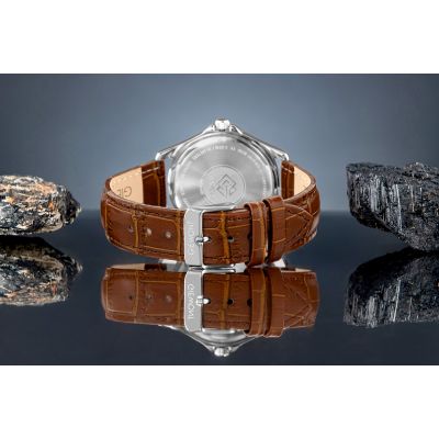 6. Zegarek Męski Giewont Elegance Sapphire Brązowo Niebieski GW5160-A7