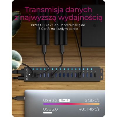 5. ICY BOX Hub 17-Portowy z USB 3.2 Gen