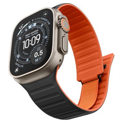 2. Pasek Spigen Athlex Air M na Apple Watch 44 / 45 / 46 / 49 mm - czarno-pomarańczowy