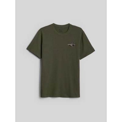 5. T-shirt regular z nadrukiem męski 4F 4FKAW26TTSHM4477-043S