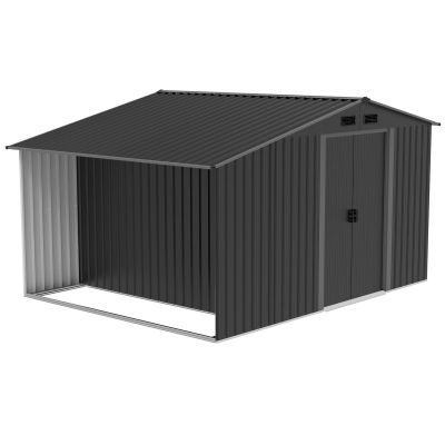 4. DOMEK OGRODOWY NARZĘDZIOWY METALOWY Z DREWUTNIĄ 308X245X202CM