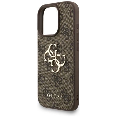 6. Etui Guess 4G Strap 4G Classic Logo na iPhone 16 Pro - brązowe