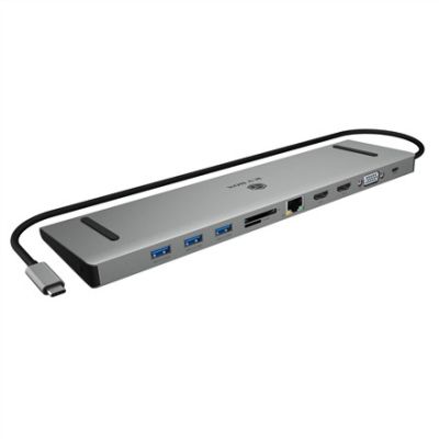 3. Stacja dokująca IcyBox USB-C -> HDMI/VGA/USB-A/USB-C/3,5mm