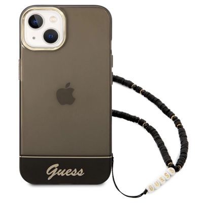 2. Etui Guess Translucent Pearl Strap na iPhone 14 - czarne