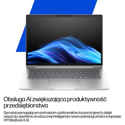 39. HP EliteBook 6 G1i AI PC Intel Core Ultra 7 265U Laptop 35,6 cm (14") WUXGA 24 GB DDR5-SDRAM 512 GB SSD Wi-Fi 6E (802.11ax) Windows 11 Pro Srebrny