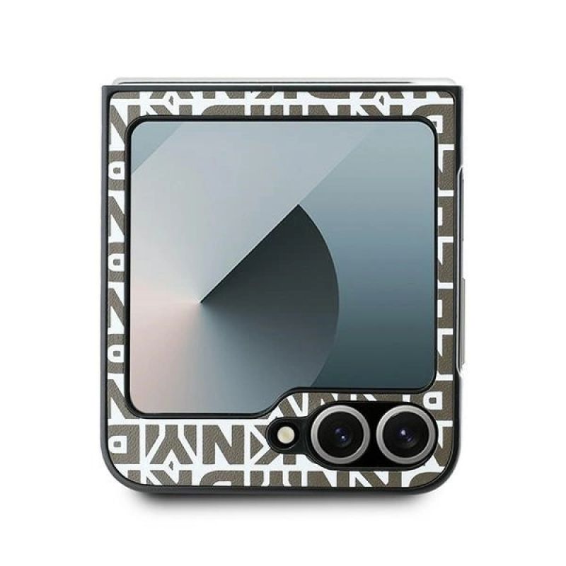 3. Etui DKNY Repeat Pattern Bottom Stripe na Samsung Galaxy Z Flip 6 - brązowe