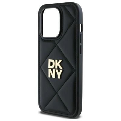 6. Etui DKNY Quilted Stack Logo na iPhone 14 Pro Max - czarne