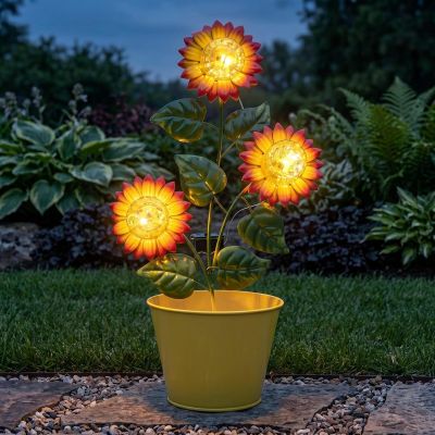 6. LAMPA SOLARNA SŁONECZNIK W DONICY ŻÓŁTEJ
