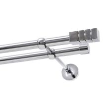 KARNISZ PODWÓJNY FI 19 MM  CHROM 160 CM DION KOWALSKI