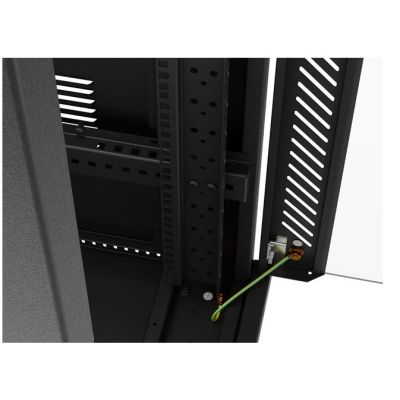 12. Szafa instalacyjna rack stojąca 19" 32U 600x1000 czarna drzwi przeszklone LCD Lanberg (flat pack)