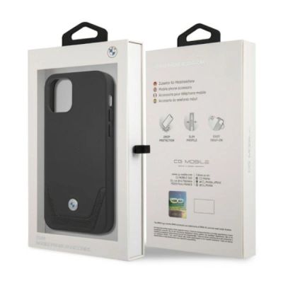 8. Etui BMW Leather Perforate na iPhone 12 / iPhone 12 Pro - czarne