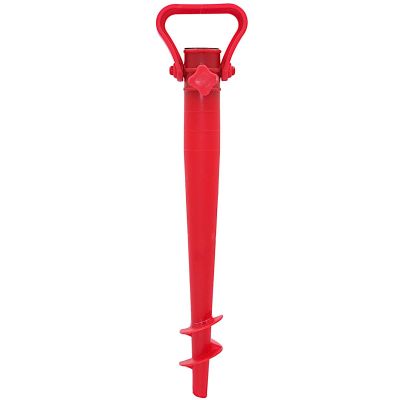 2. BAZA MOCOWANIE DO PARASOLA PLASTIKOWA WKRĘCANA 39CM CZERWONA