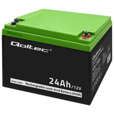 7. Qoltec Akumulator AGM  | 12V | 24Ah | max 360A