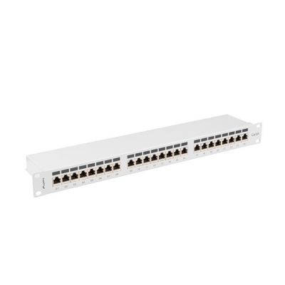 10. LANBERG PATCH PANEL 24 PORT 1U 19" KAT.6A FTP SZARY PPSA-1024-S