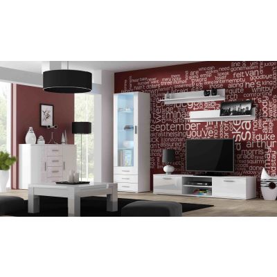 8. Szafka RTV SOHO 180 biały/ biały połysk