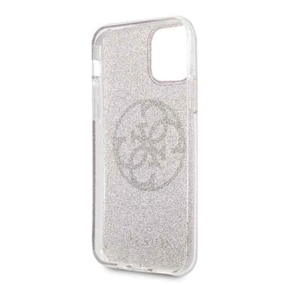 4. Etui Guess Glitter 4G Circle Hardcase na iPhone 11 Pro - różowe