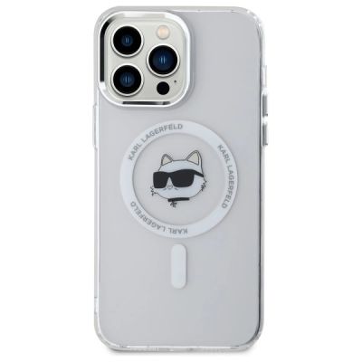 3. Etui Karl Lagerfeld IML Metal Choupette Head MagSafe na iPhone 14 Pro Max - białe