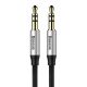Baseus Yiven M30 kabel audio stereo AUX 3,5 mm męski mini jack 1m srebrno-czarny (CAM30-BS1)