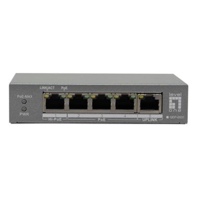LevelOne PoE+Switch 3xGE PoE/1xHi-PoE 60W unmanaged Plastik