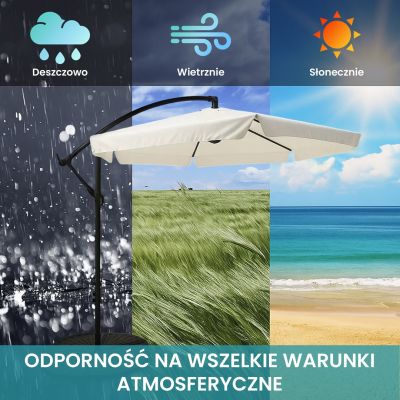 13. Extralink Black Forest Garden Umbrella with Side Panels, Large 3m Beige Cantilever Parasolowy do patio ze wspornikiem Sześciokąt Beżowy, Czarny