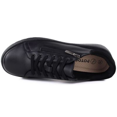 3. Skórzane półbuty damskie czarne z zamkiem Potocki JE19402