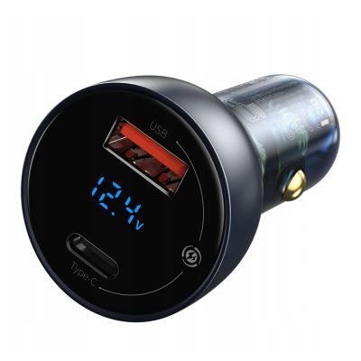 3. Ładowarka samochodowa Baseus Particular 65W USB-A USB-C QC PPS z wyświelaczem cyfrowym - ciemnoszara