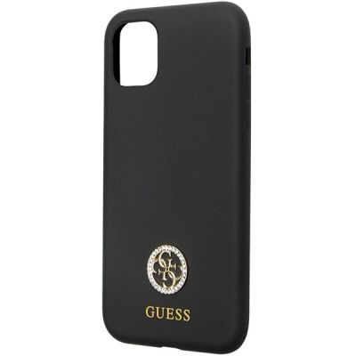 6. Etui Guess Silicone Logo Strass 4G na iPhone 11 / Xr - czarne