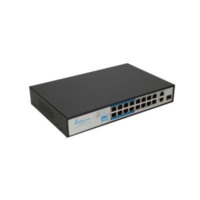5. Extralink Switch PoE VIRTUS V3 16x 100Mb/s PoE/PoE+, 2x Gigabit RJ45 + 1x SFP, 150W