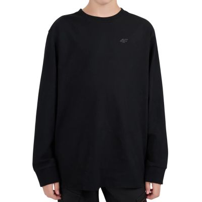 Koszulka dla chłopca 4F longsleeve M655 głęboka czerń 4FJWMM00TLONM655 20S
