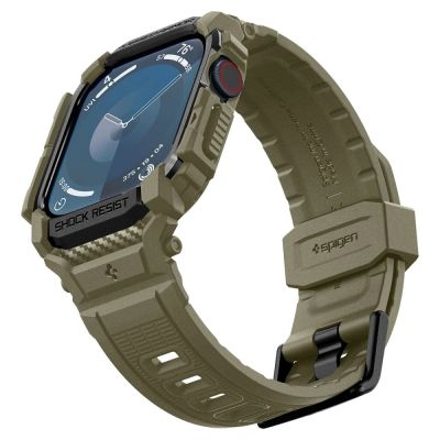6. Pasek Spigen Rugged Armor ”Pro” na Apple Watch 10 (46 MM) - zielony