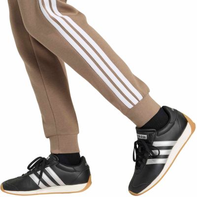 5. Spodnie damskie adidas Essentials 3-Stripes Fleece Slim beżowe KF8317