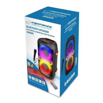 20. ESPERANZA GŁOŚNIK BT FM LED RGB KARAOKE SINGER EP156