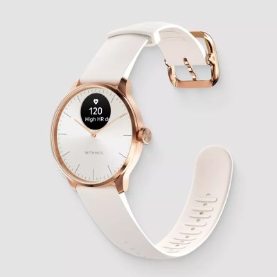 Zegarek Withings Scanwatch Light - zegarek z funkcją EKG, pomiarem pulsu i SPO2 oraz mierzeniem aktywności fizycznej i snu (37mm, rose gold-sand)