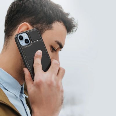 7. Etui portfel Dux Ducis Rafi Mag z podstawką 3w1 do iPhone 14 Plus z MagSafe i blokadą RFID - czarne