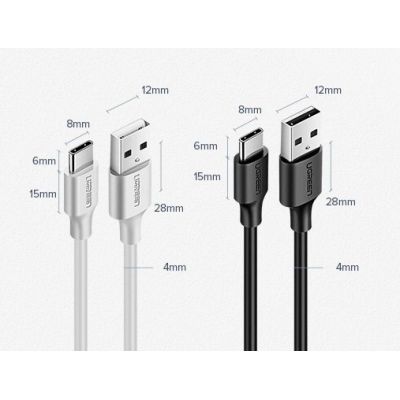 11. Kabel Ugreen US287 60117 USB-A / USB-C 3A 1.5m - czarny