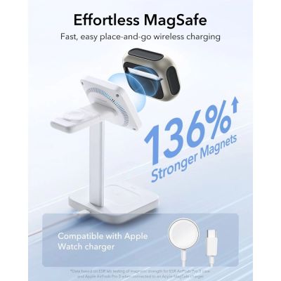 4. Etui ESR Orbit HaloLock MagSafe na AirPods Pro 3 - szaro-czarne