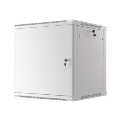 8. SZAFA INSTALACYJNA RACK WISZĄCA 19" 12U 600X600 SZARA DRZWI METALOWE (FLAT PACK)