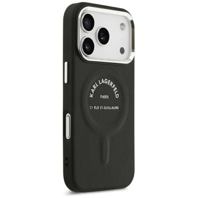 4. Etui Karl Lagerfeld Embossed Open Ring RSG Logo MagSafe na iPhone 17 Pro Max / 18 Pro Max - czarne