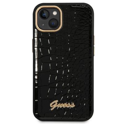 3. Etui Guess Croco Collection na iPhone 14 Plus - czarne