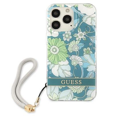 3. Etui Guess Flower Strap na iPhone 13 Pro Max - zielone