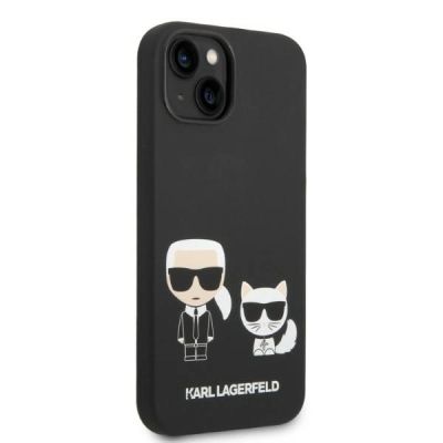4. Etui Karl Lagerfeld Liquid Silicone Karl&Choupette MagSafe na iPhone 14 Plus - czarne