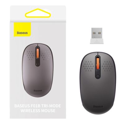8. Myszka bezprzewodowa Baseus F01B 2.4GHz + Bluetooth 3.0 + 5.0 - szara