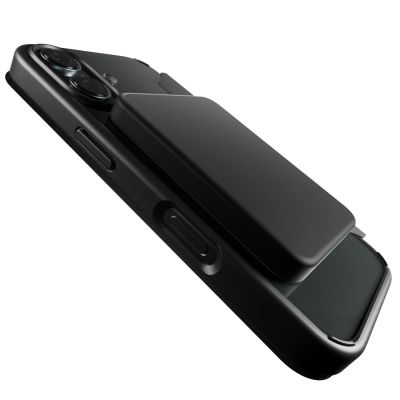 7. Etui skórzane Puro Book Mag MagSafe z klapką i schowkiem na karty do iPhone 16 - czarne