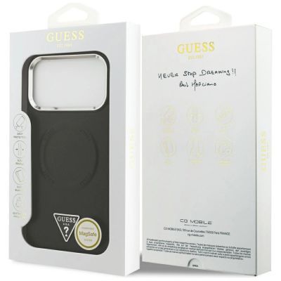 8. Etui Guess Triangle Logo MagSafe na iPhone 17 Pro - czarne