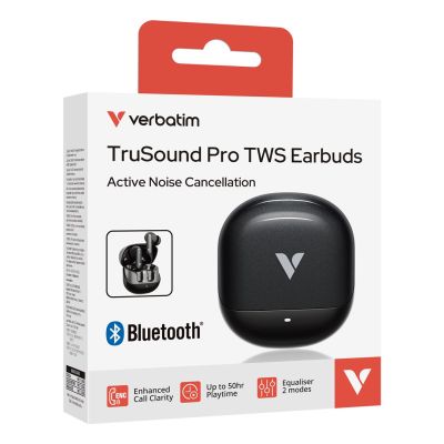 6. Verbatim TruSound Pro Zestaw słuchawkowy Bezprzewodowy Douszny Połączenia/muzyka Bluetooth Czarny