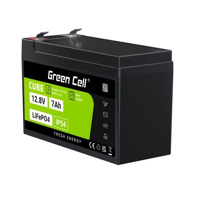 9. GREEN CELL AKUMULATOR LIFEPO4 CUBE 7AH 12V/12.8V 89.6WH LFPGC12V7AH