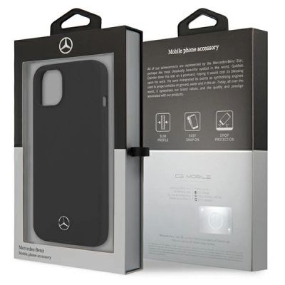 8. Etui Mercedes Silicone Line na iPhone 13 mini - czarne