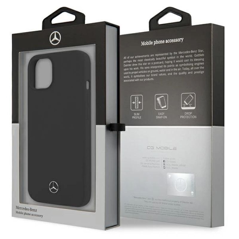 8. Etui Mercedes Silicone Line na iPhone 13 mini - czarne