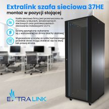 Szafa rack Extralink 37U 600x1000 EX.11403 Czarna stojąca
